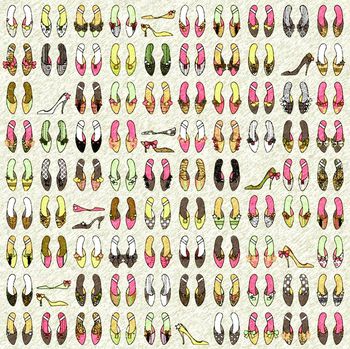 446003-简约清新文艺青年范儿手绘效果高跟鞋