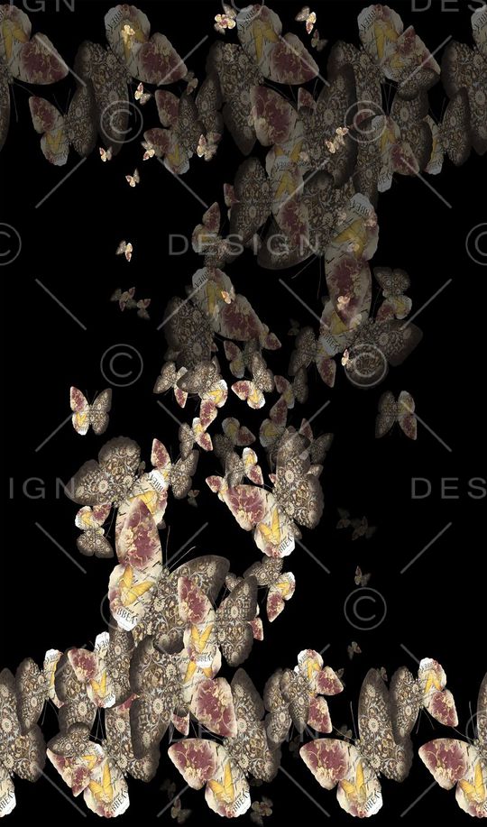 蝴蝶印花华亿平台图片