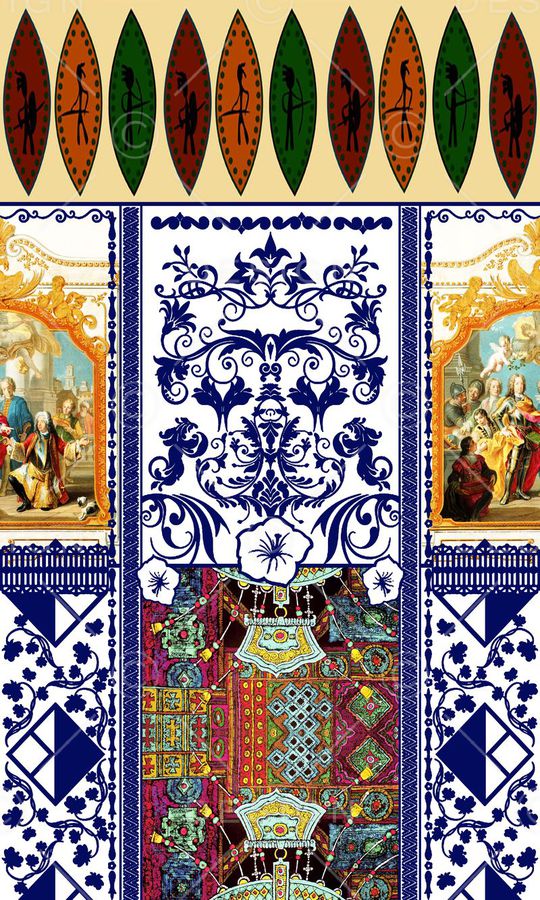 花纹民族图案印花华亿平台图片