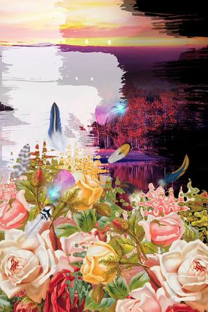 复古花印花华亿平台图片