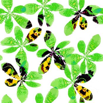 446458-清新手绘抽象花卉系列 水彩水墨复古