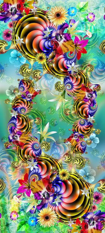 446491-定位炫丽花卉组合