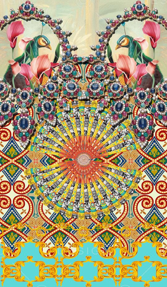 高贵宫廷风印花华亿平台图片