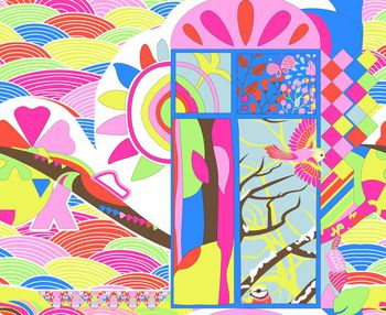 446524-彩色几何拼接花纹图案