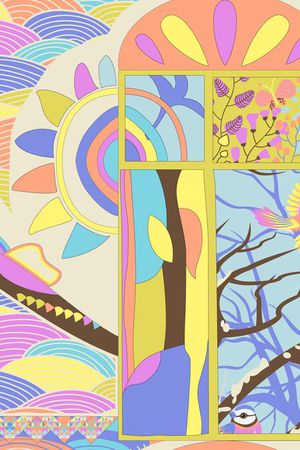 几何图案印花华亿平台图片