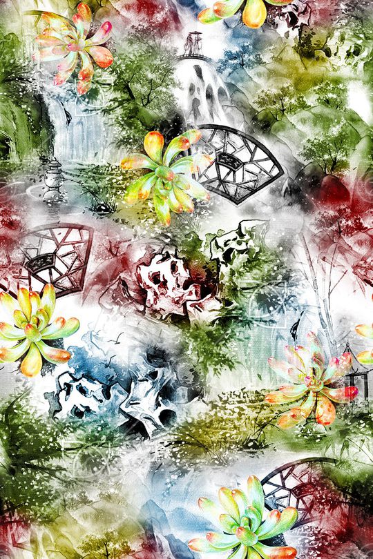 中国风印花华亿平台图片