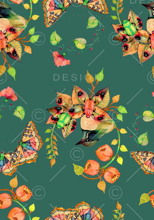 蝴蝶印花华亿平台图片