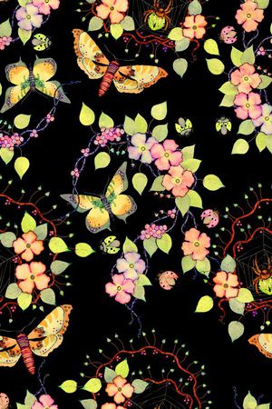 蝴蝶印花华亿平台图片