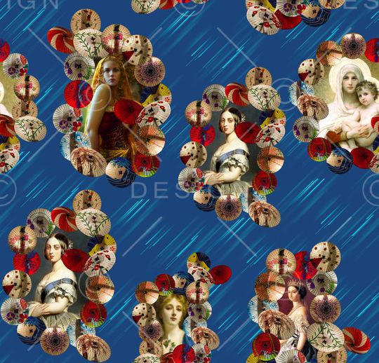 美女油画印花华亿平台图片