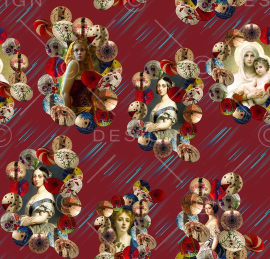 美女油画印花华亿平台图片