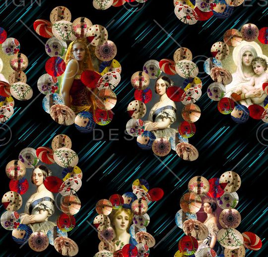 美女油画印花华亿平台图片