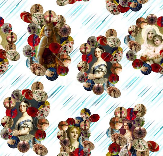 美女油画印花华亿平台图片