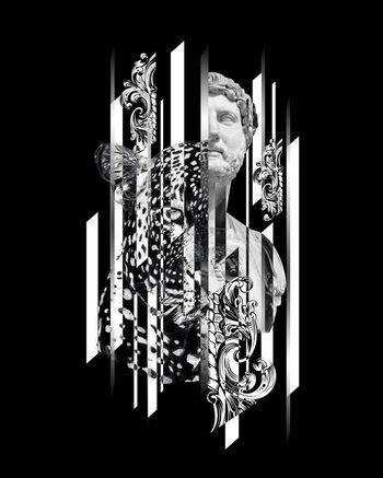 446727-潮酷镜面组合刀锋切片豹头雕塑石膏头