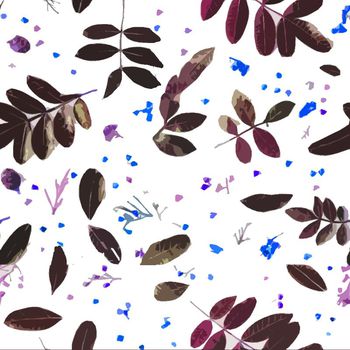 446747-手绘绿叶红花组合