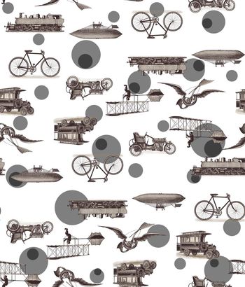 446799-时尚秋冬复古文艺复兴交通工具波点组