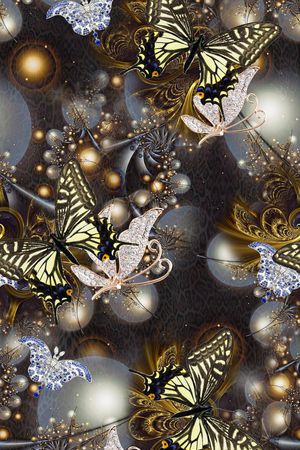 蝴蝶翅膀印花华亿平台图片