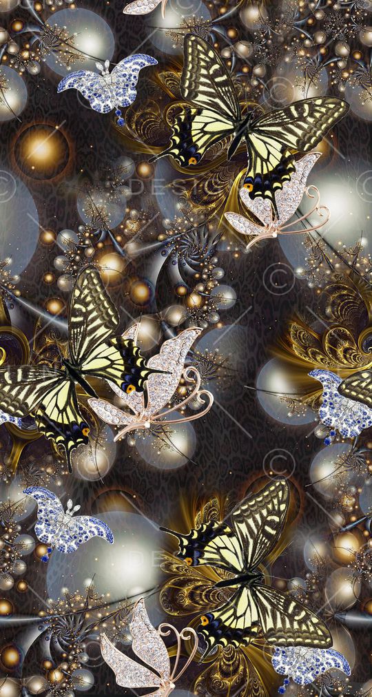 蝴蝶翅膀印花华亿平台图片