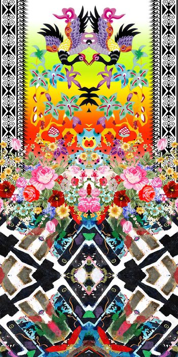 446834-中国风艺术民俗民族风手绘图案剪纸花