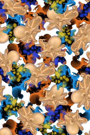 章鱼印花华亿平台图片