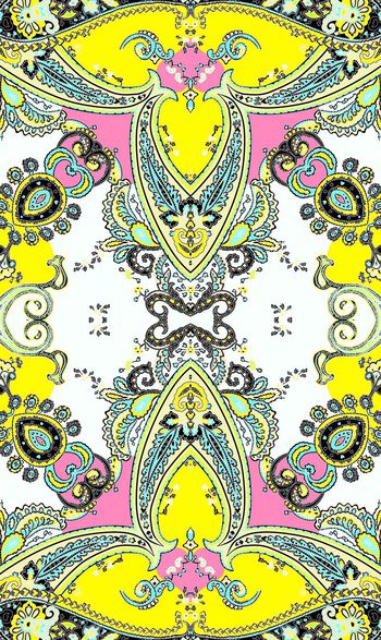 446851-欧式花纹优雅复古欧式腰果花佩斯利女