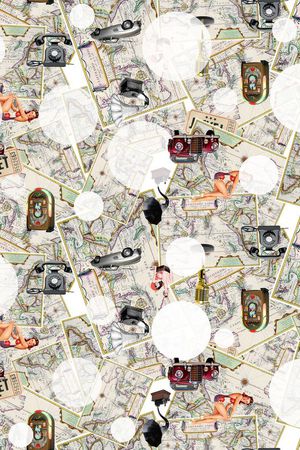 复古地图印花华亿平台图片