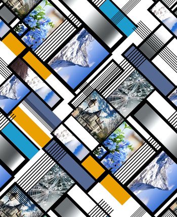 446906-色块拼接风景方块数码印花蓝