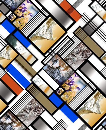 446907-色块拼接风景方块数码印花蓝