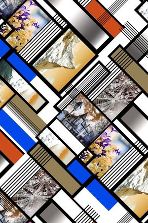 色块拼接风景方块数码印花印花华亿平台图片