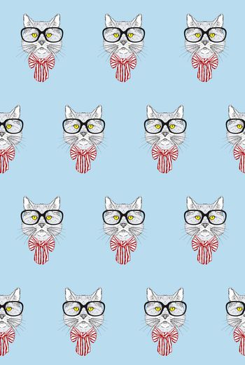 446909-可爱卡通戴眼睛猫咪