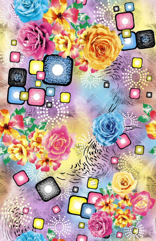 花卉印花华亿平台图片