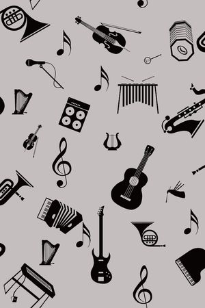 各种乐器印花华亿平台图片