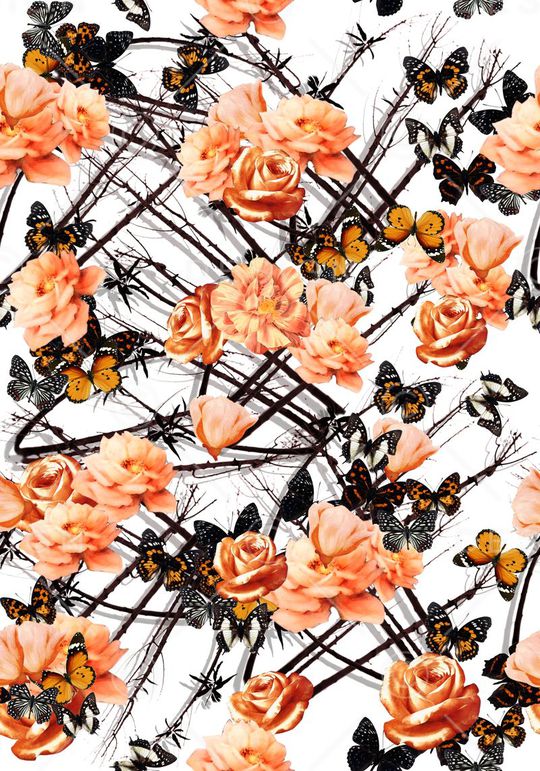 玫瑰方块女装家纺印花华亿平台图片