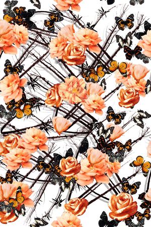 玫瑰方块女装家纺印花华亿平台图片