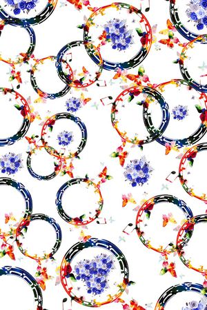 玫瑰花卉印花华亿平台图片