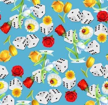 447084-	流行时尚立体骰子花卉组合3D数码