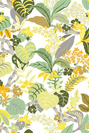 热带风情花卉印花华亿平台图片