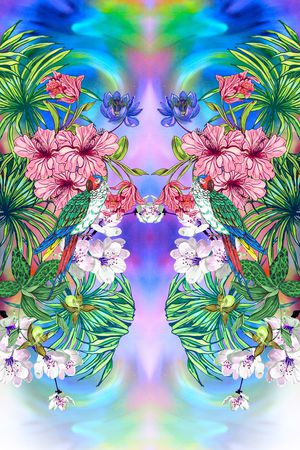 棕榈叶印花华亿平台图片