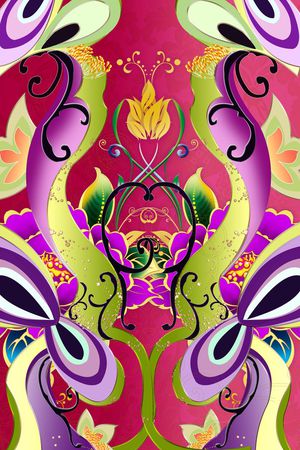 抽象花卉印花华亿平台图片