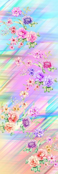 几何 花卉 围巾 长巾 设计 线条 女装印花华亿平台图片