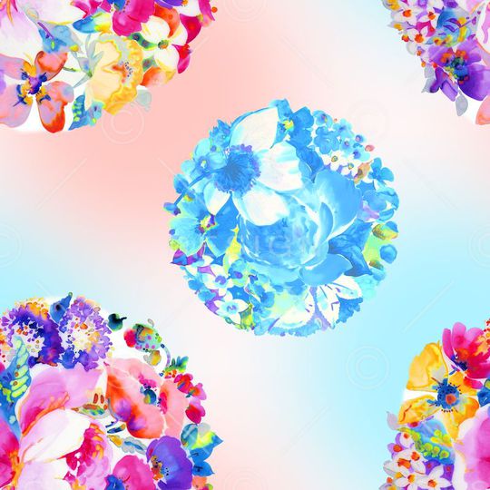 花 数码 面料 花卉 彩色印花华亿平台图片