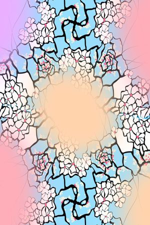 花卉 线条 小花 长巾 设计 几何花印花华亿平台图片