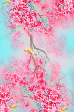 花 数码 围巾 长巾 设计印花华亿平台图片