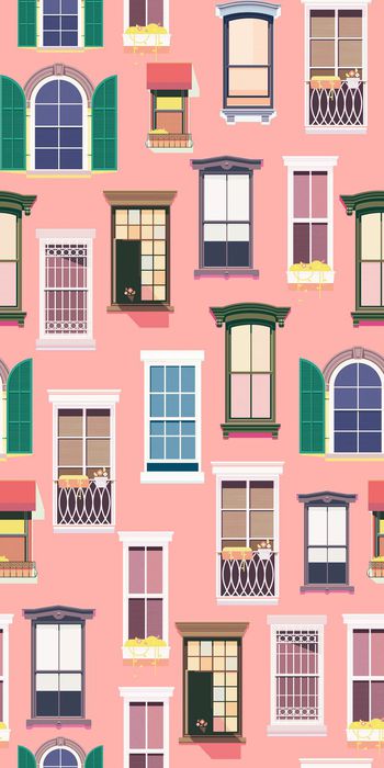 447343-时尚趣味小碎花窗户