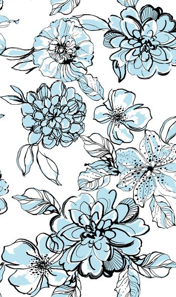 447407-满版手绘线条花卉设计