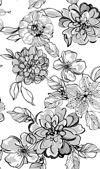 447408-满版手绘线条花卉设计