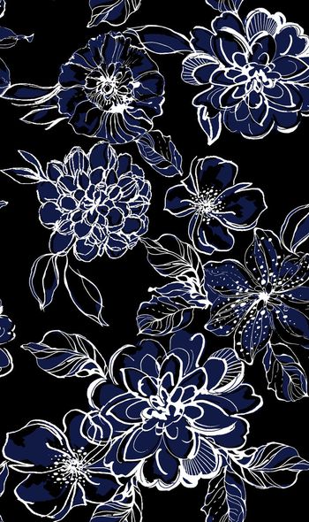 447409-满版手绘线条花卉设计