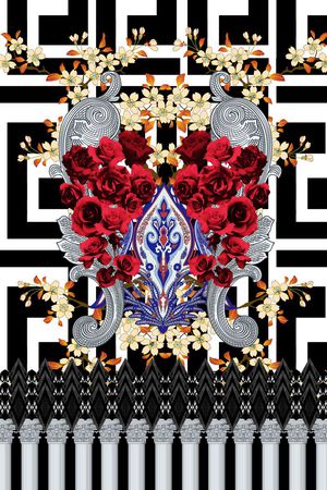 定位花卉印花华亿平台图片