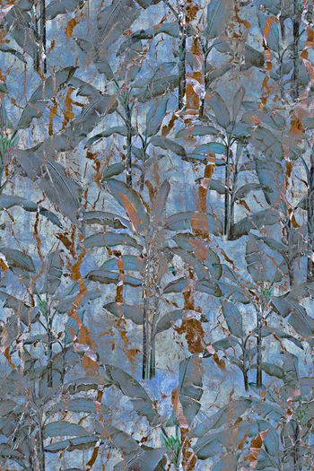 447433-大理石纹理棕榈叶 创意服装面料