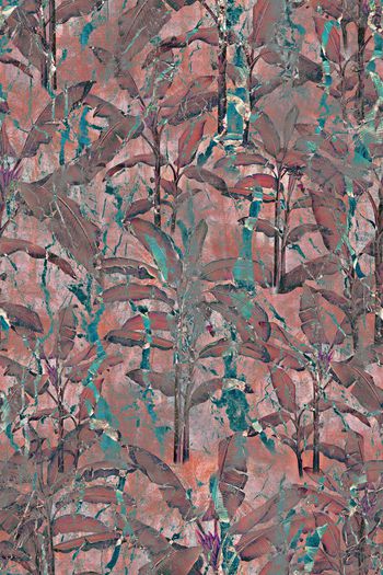 447434-大理石纹理棕榈叶 创意服装面料