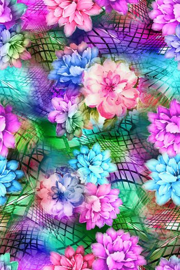 447656-机理几何数码花卉